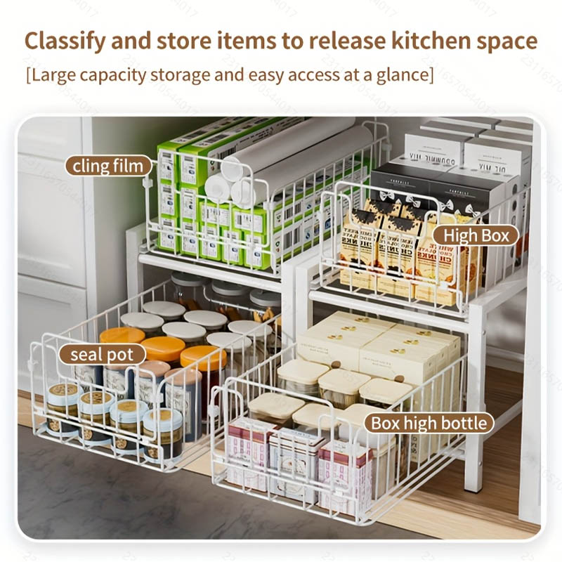 How can a storage rack remain stable and wobble-free when supporting multiple cleaning supplies or kitchen utensils?