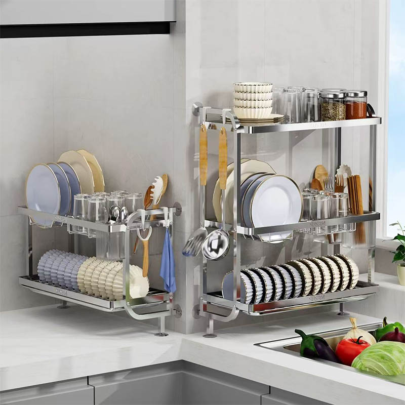 How to ensure a tight fit and prevent wobbling when installing a 304 stainless steel over-sink dish rack to a sink?